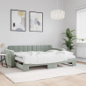 Sofa rozsuwana z materacami, jasnoszara, 80x200 cm, aksamit