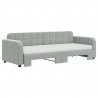 Sofa rozsuwana z materacami, jasnoszara, 80x200 cm, aksamit