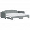 Sofa rozsuwana z materacami, jasnoszara, 90x200 cm, tkanina