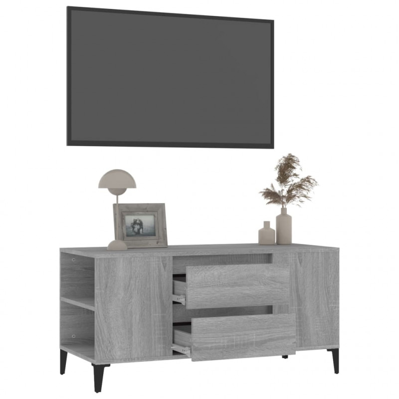Szafka pod TV, szary dąb sonoma, 102x44,5x50 cm