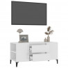 Szafka pod TV, wysoki połysk, biała, 102x44,5x50 cm