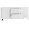 Szafka pod TV, wysoki połysk, biała, 102x44,5x50 cm