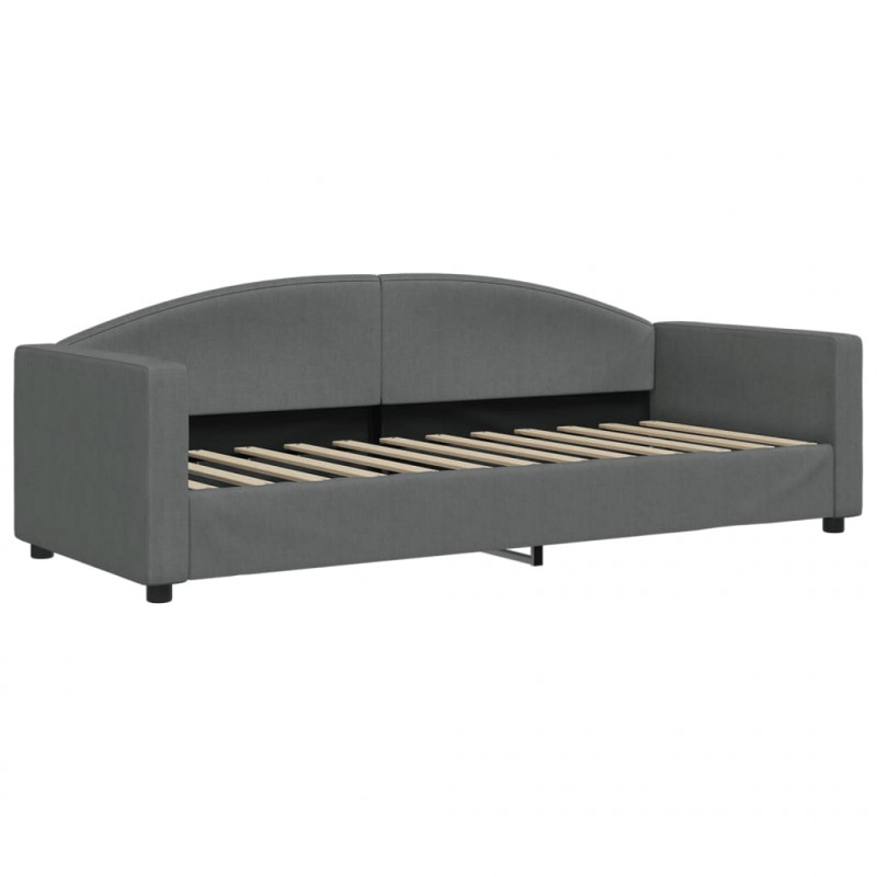 Sofa rozsuwana z szufladami, ciemnoszara, 80x200 cm, tkanina