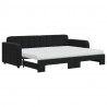 Sofa rozsuwana z materacami, czarna, 80x200 cm, aksamit