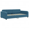 Sofa rozsuwana z materacami, niebieska, 90x200 cm, aksamit