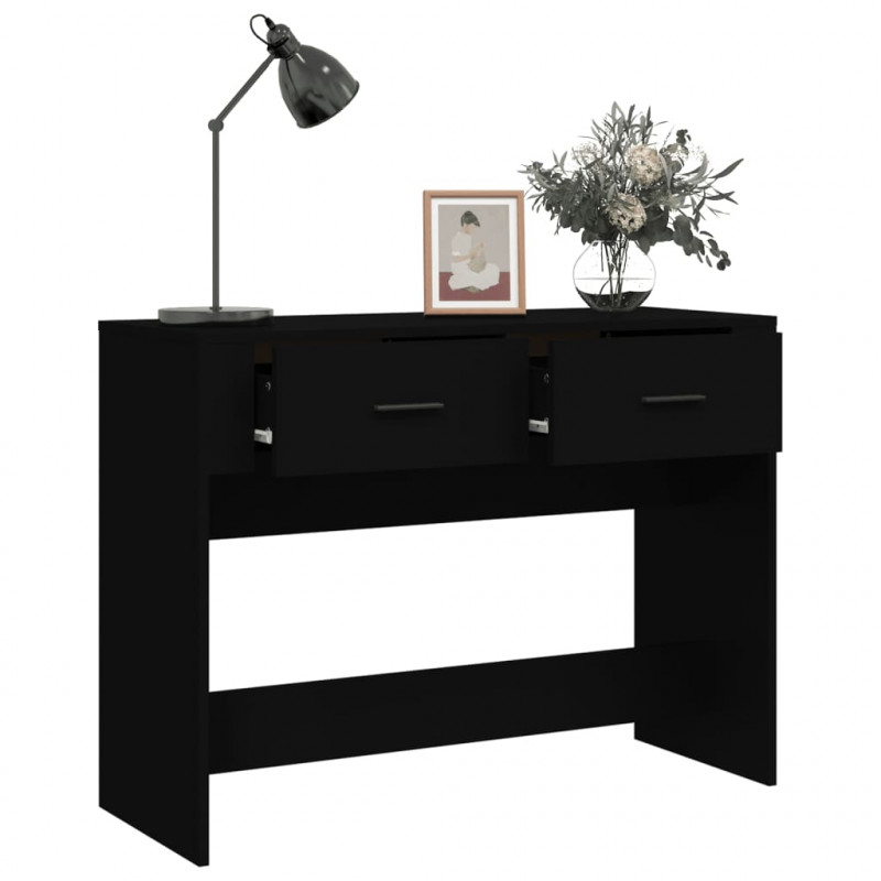 Stolik konsolowy, czarny, 100x39x75 cm, materiał drewnopochodny