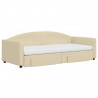 Sofa rozsuwana z szufladami, kremowa, 90x200 cm, tkanina