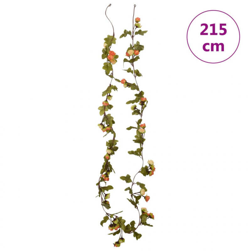 Świąteczne girlandy kwiatowe 6 szt., słoneczna czerwień, 215 cm
