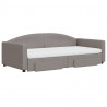 Sofa rozsuwana z szufladami, taupe, 100x200 cm, tkanina
