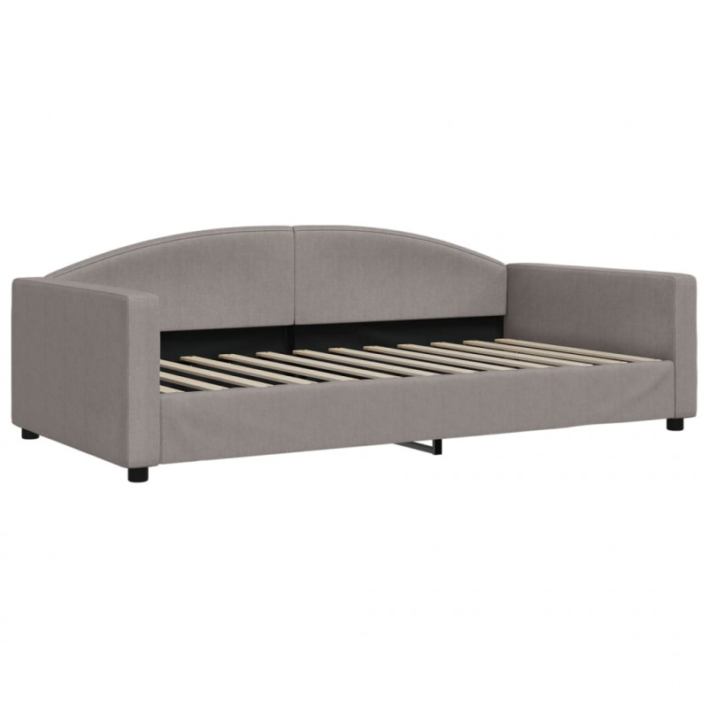 Sofa rozsuwana z szufladami, taupe, 100x200 cm, tkanina