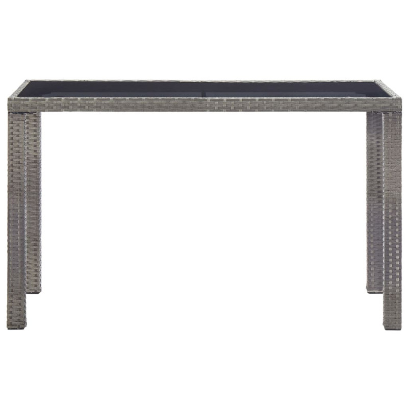 Stół ogrodowy, antracytowy, 123x60x74 cm, polirattan