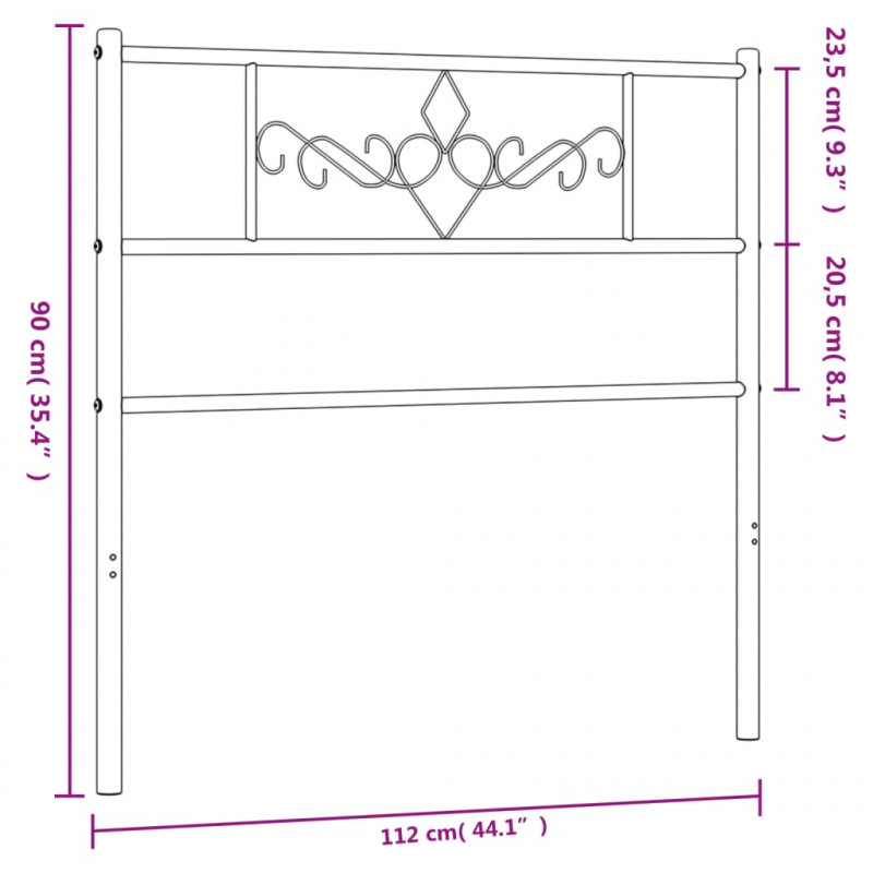 Metalowe wezgłowie, białe, 107 cm