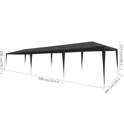 Namiot imprezowy, 3 x 9 m, PE, antracytowy