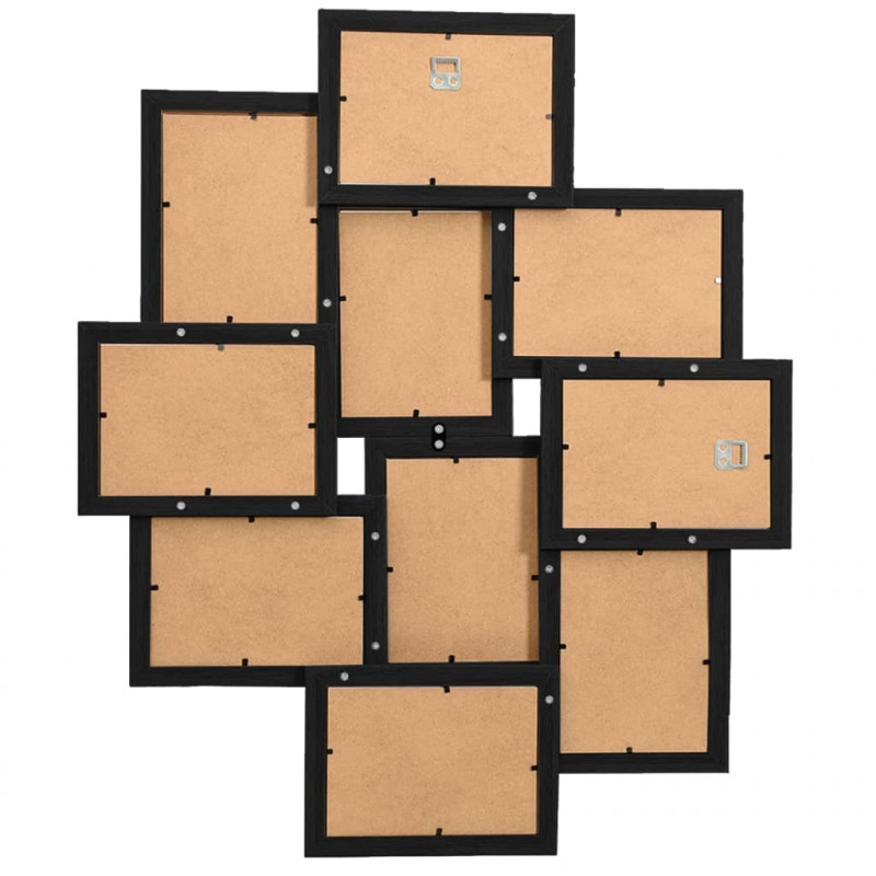 Ramka na 10 zdjęć 10x15 cm, czarna, MDF