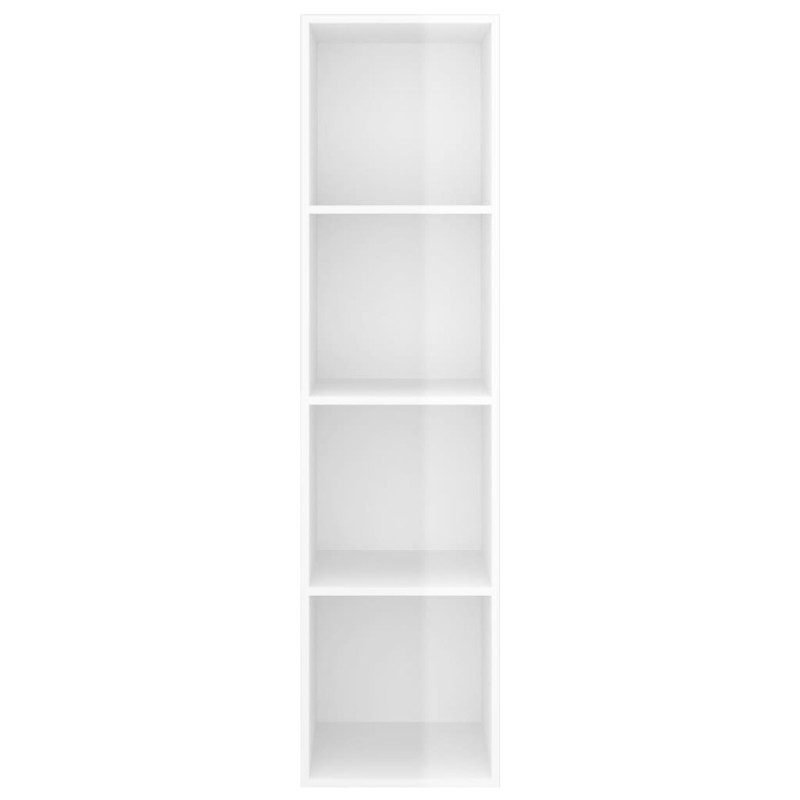 Wisząca szafka TV, biała, wysoki połysk, 37x37x142,5 cm