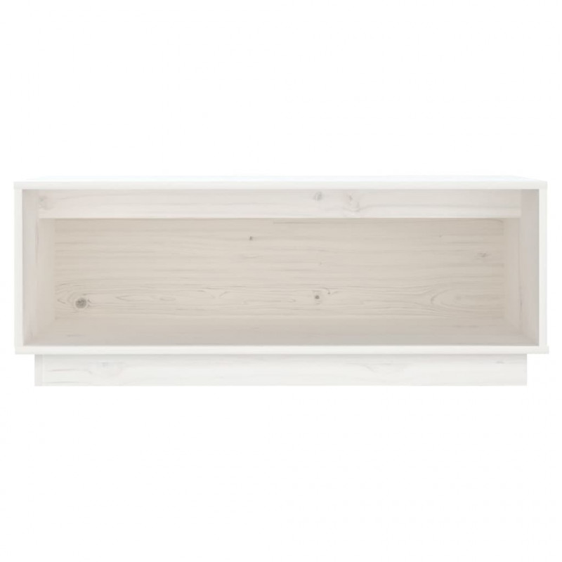 Szafka pod telewizor, biała, 90x35x35 cm, lite drewno sosnowe