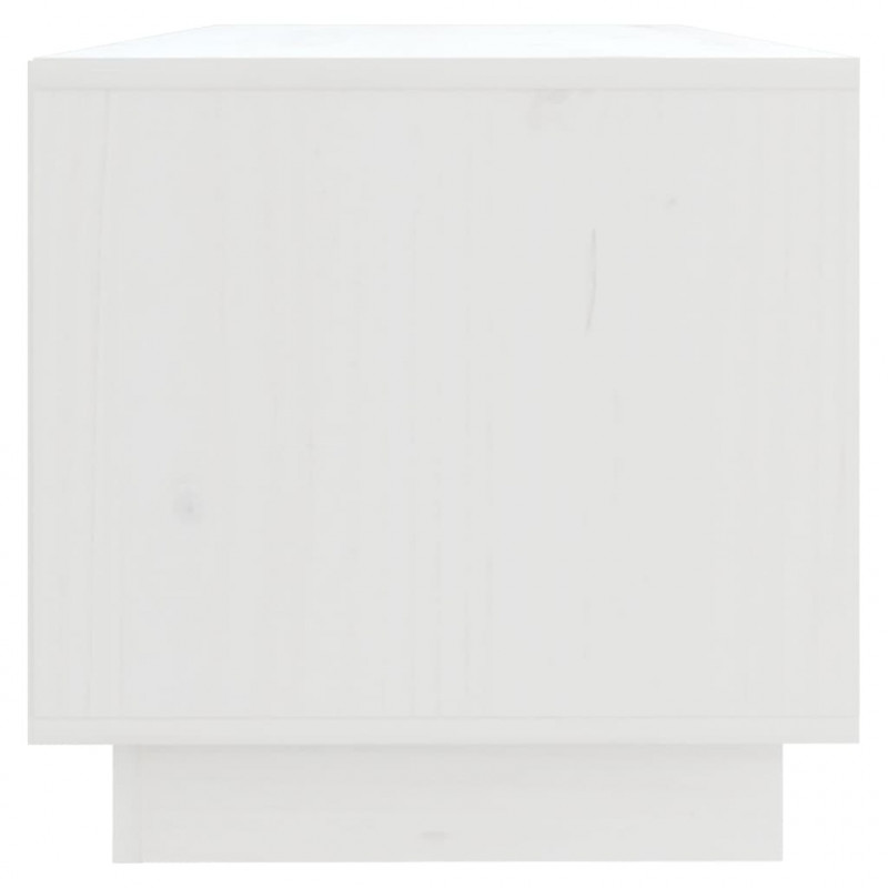 Szafka pod telewizor, biała, 90x35x35 cm, lite drewno sosnowe