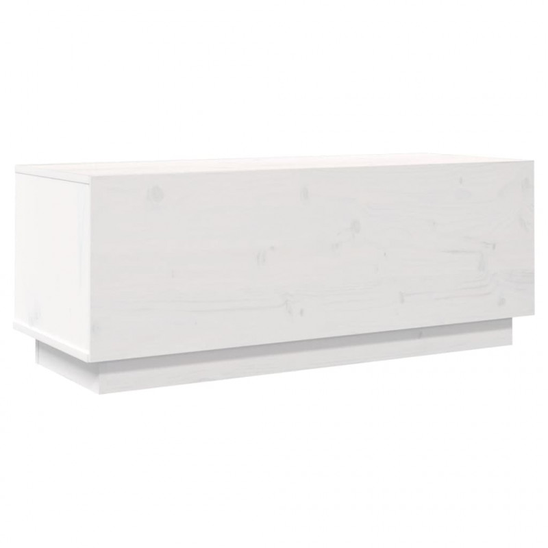 Szafka pod telewizor, biała, 90x35x35 cm, lite drewno sosnowe