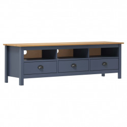 Szafka pod TV Hill, szara, 158x40x47 cm, lite drewno sosnowe