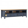 Szafka pod TV Hill, szara, 158x40x47 cm, lite drewno sosnowe