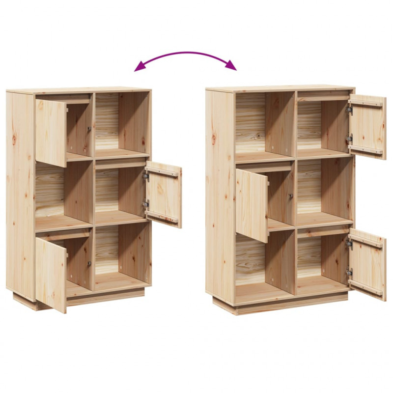 Szafka, 74x35x117 cm, lite drewno sosnowe