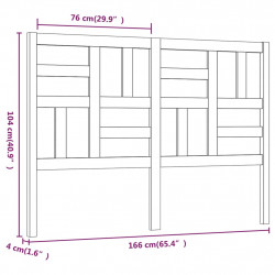 Wezgłowie łóżka, 166x4x104 cm, lite drewno sosnowe