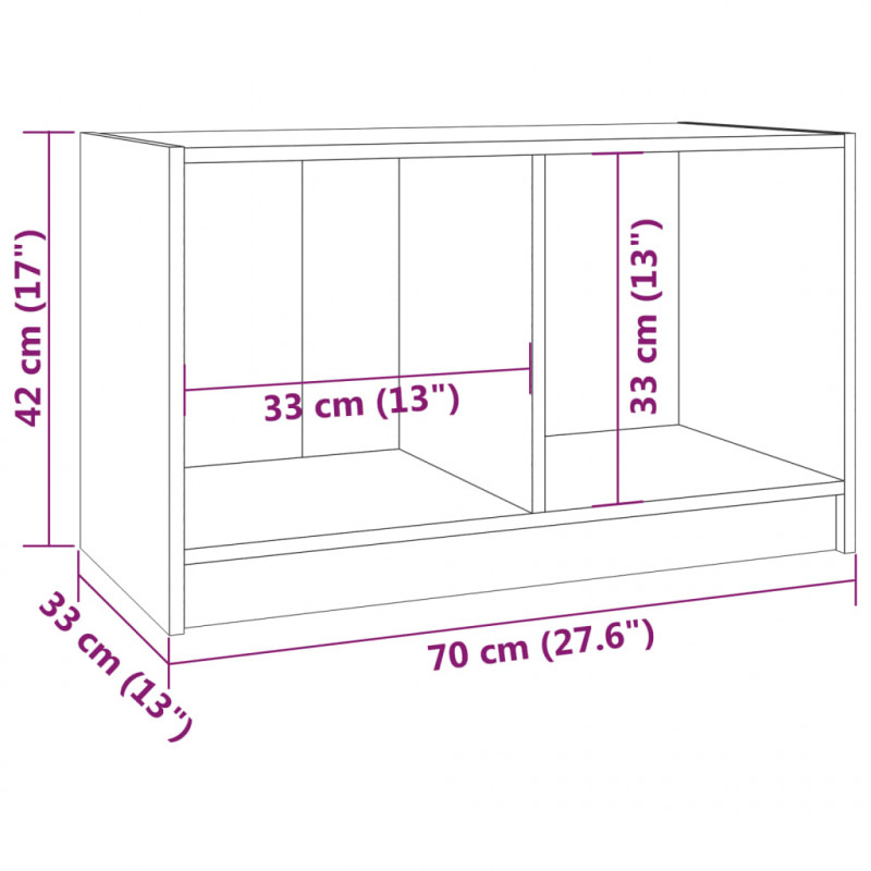 Szafka pod TV, 70x33x42 cm, lite drewno sosnowe
