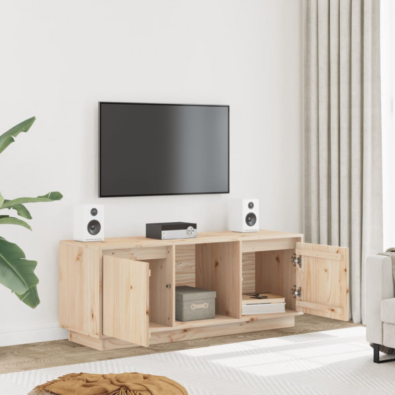 Szafka pod telewizor, 110,5x35x44 cm, lite drewno sosnowe