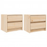 Szafki nocne, 2 szt., 40x31x35,5 cm, lite drewno sosnowe