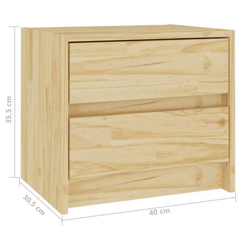 Szafki nocne, 2 szt., 40x30,5x35,5 cm, lite drewno sosnowe
