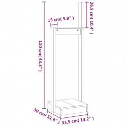 Stojak na drewno, 33,5x30x110 cm, drewno sosnowe