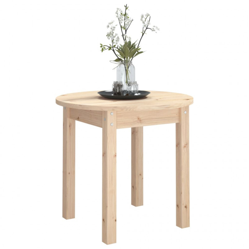 Stolik kawowy, Ø 45x40 cm, lite drewno sosnowe