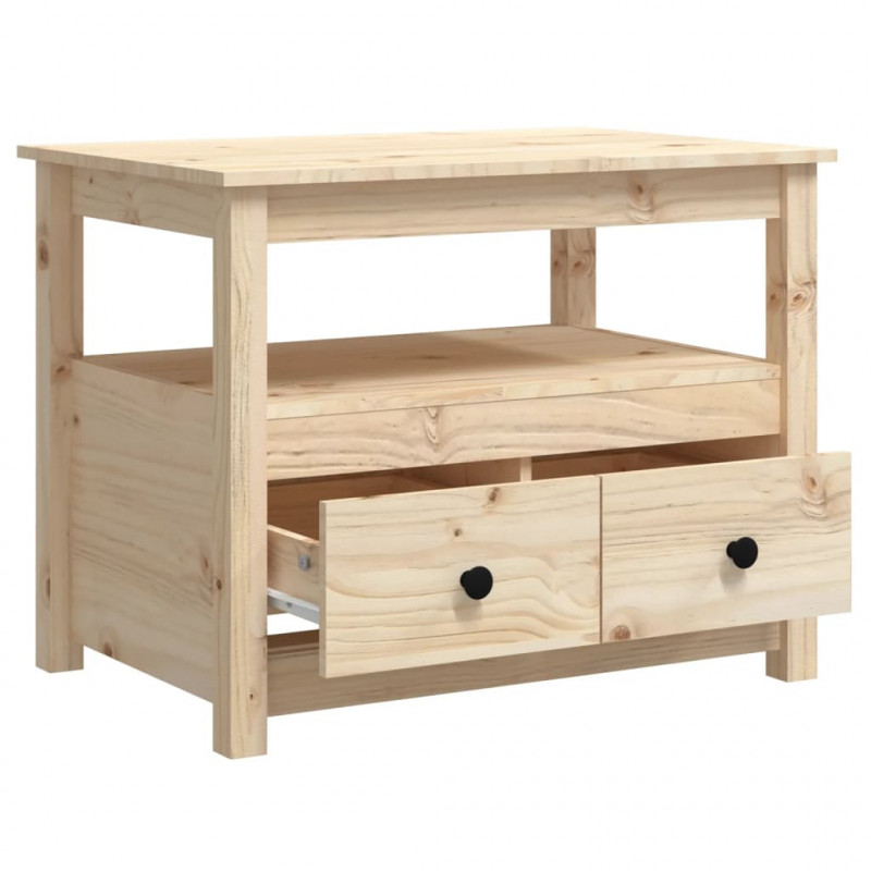 Stolik kawowy, 71x49x55 cm, lite drewno sosnowe