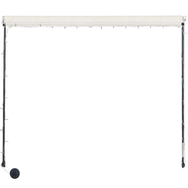 Markiza zwijana z LED, 400 x 150 cm, kremowa