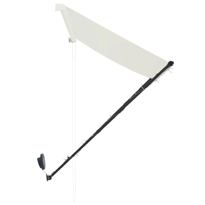 Markiza zwijana z LED, 400 x 150 cm, kremowa