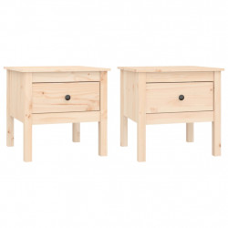Stoliki boczne, 2 szt., 50x50x49 cm, lite drewno sosnowe