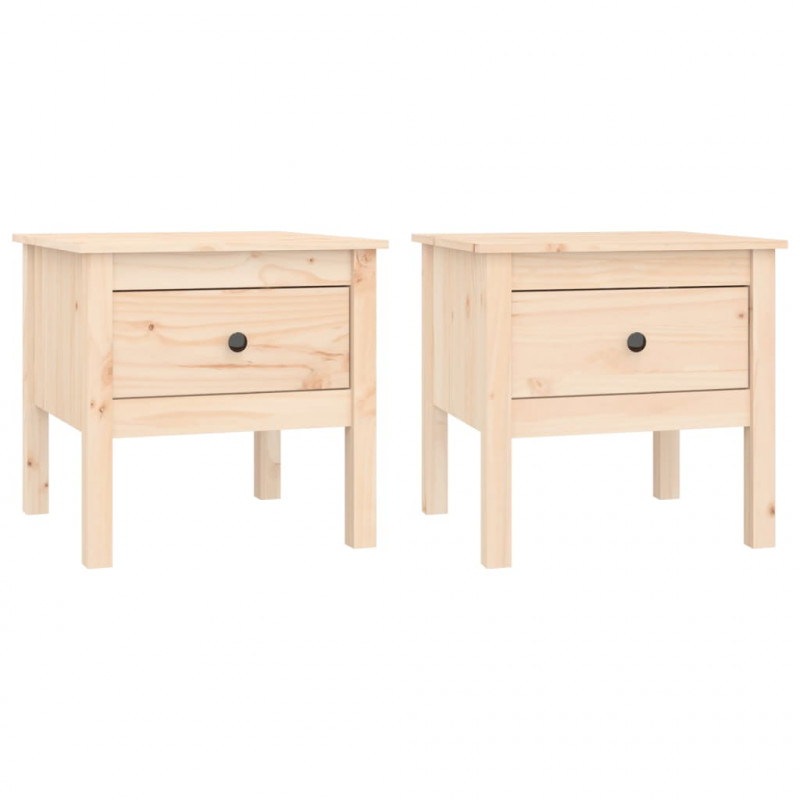 Stoliki boczne, 2 szt., 50x50x49 cm, lite drewno sosnowe