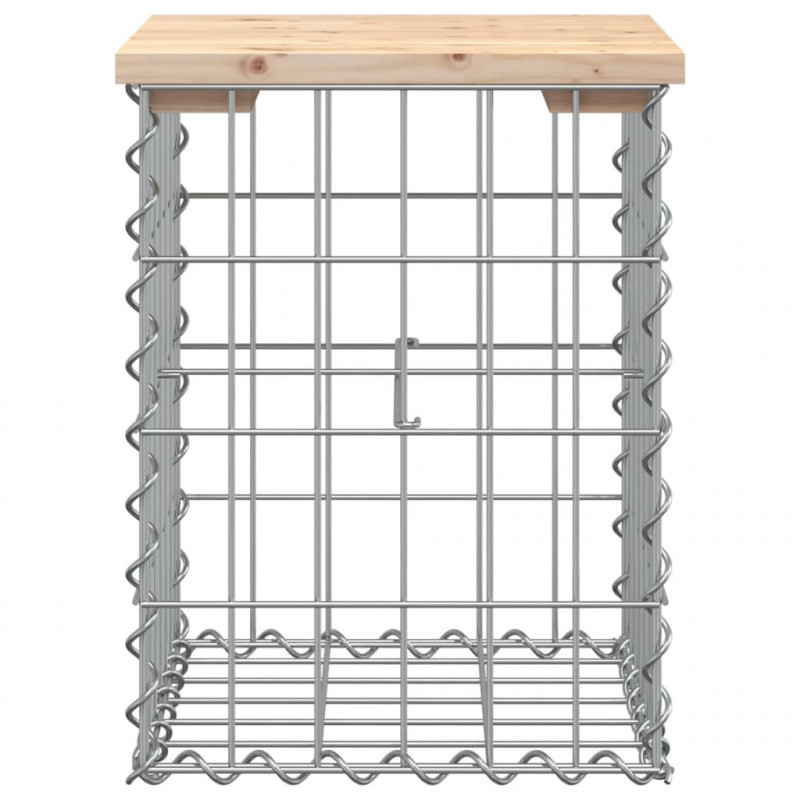 Ławka ogrodowa, gabion, 33x31x42 cm, lite drewno sosnowe