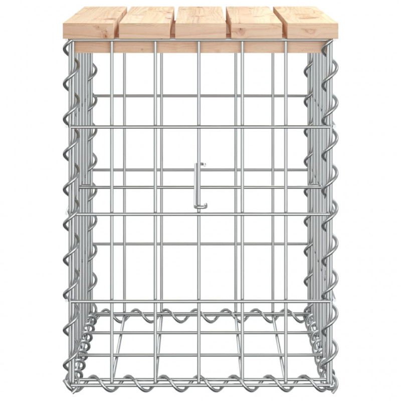 Ławka ogrodowa, gabion, 33x31x42 cm, lite drewno sosnowe