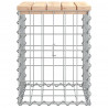 Ławka ogrodowa, gabion, 33x31x42 cm, lite drewno sosnowe