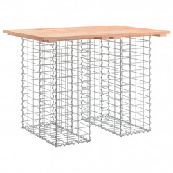 Ławka ogrodowa, gabion, 100x70x72 cm, lite drewno daglezjowe