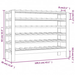 Stojak na wino, 109,5x30x82 cm, lite drewno sosnowe