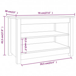 Szafka na buty, 70x38x45,5 cm, lite drewno sosnowe