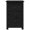 Szafka nocna, czarny, 40x35x61,5 cm, lite drewno sosnowe