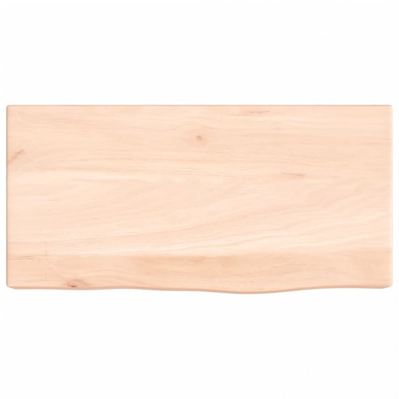 Półka, 40x20x6 cm, surowe lite drewno dębowe