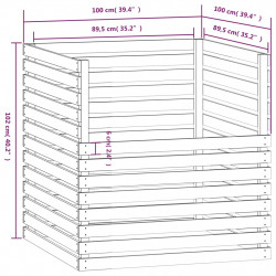 Kompostownik, 100x100x102 cm, lite drewno sosnowe