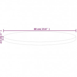 Okrągły blat do stolika, Ø60x2,5 cm, surowe drewno dębowe