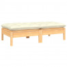 2-osobowa sofa ogrodowa z kremowymi poduszkami, drewno sosnowe