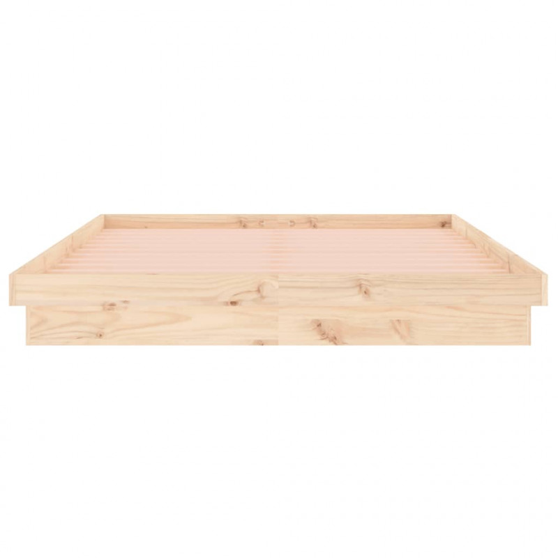 Rama łóżka z LED, 150x200 cm, King Size, lite drewno