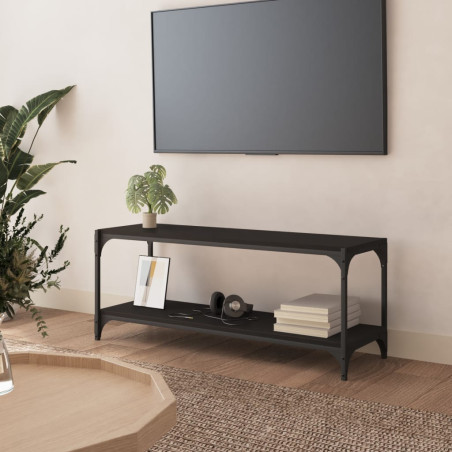 Szafka pod TV czarna 100x33x41 cm materiał drewnopochodny/stal